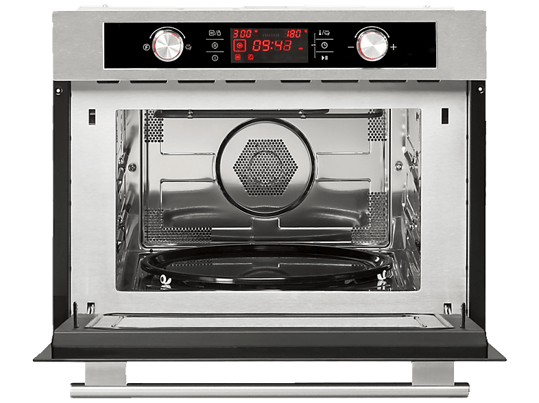 Exquisit EBM 4544 HI Mikrowelle (900 Watt, Einbaugerät, 44 l, Edelstahl)
