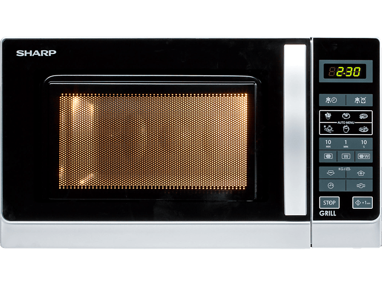 R-642INW, SHARP Grillfunktion) Mikrowelle (800 Watt,