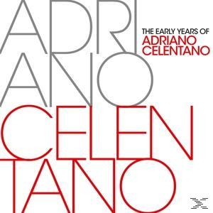 CD-Cover mit großem Text 'ADRIANO CELENTANO' und 'THE EARLY YEARS OF' auf weißem Hintergrund.