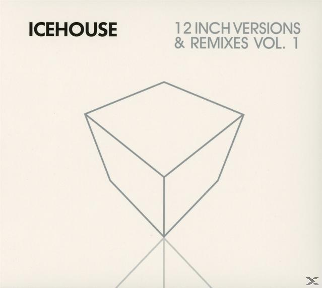 Albumcover mit einer grauen geometrischen Form auf weißem Hintergrund, mit Text.
