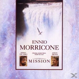 Filmplakat für The Mission. Ein Wasserfall und zwei Porträts von De Niro und Irons.
