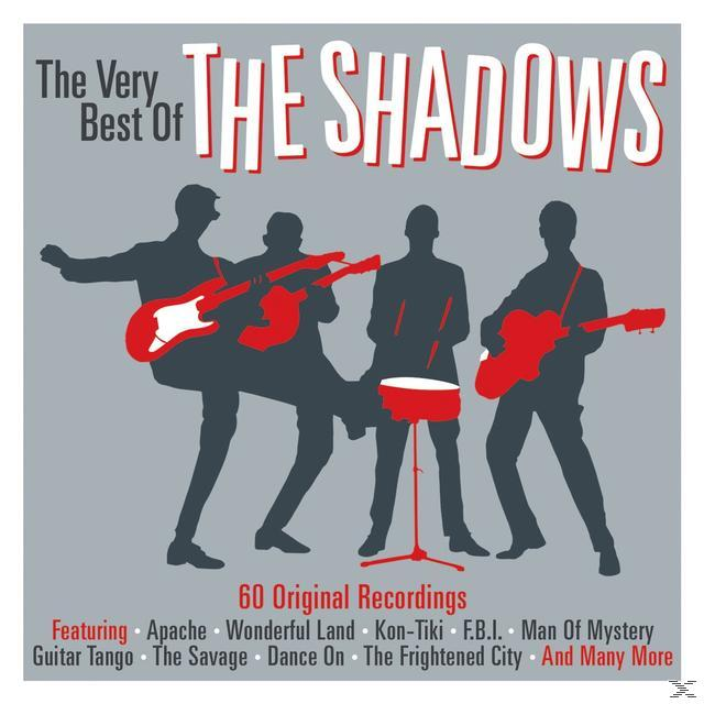 Albumcover von 'The Very Best Of The Shadows' mit Silhouetten der Band, die Gitarre spielen.