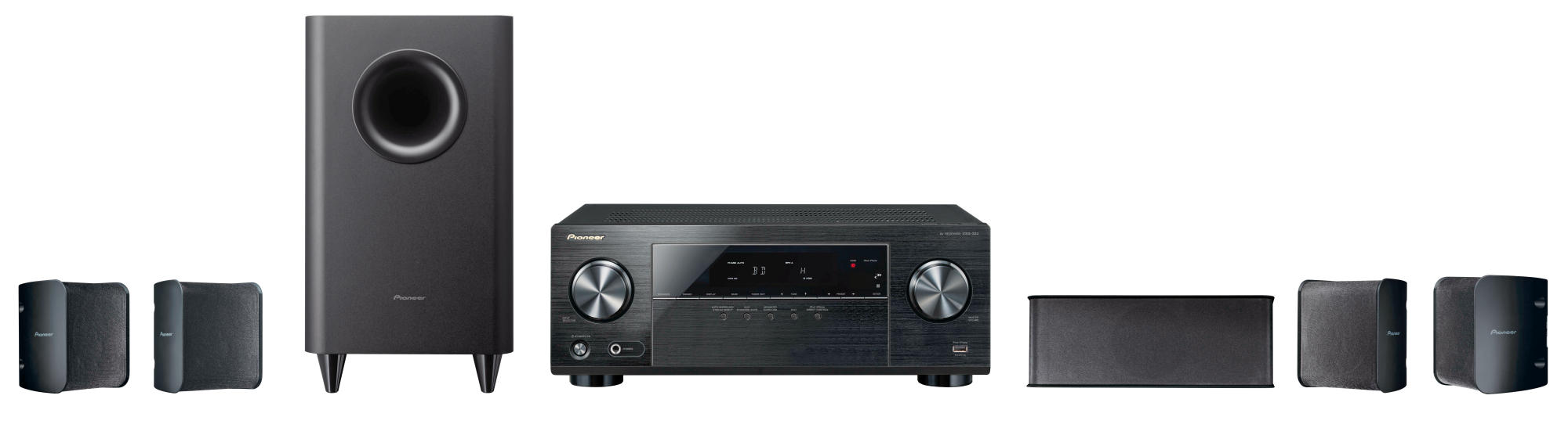 PIONEER HTP-072 5.1 Heimkino-System (Mehrkanal Receiver, 5.1 Satelliten-Lautsprechersystem, Schwarz)
