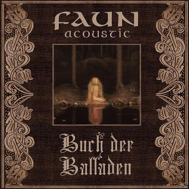 Albumcover, dunkler Holzrahmen mit Text 'FAUN acoustic' und 'Buch der Balladen'.