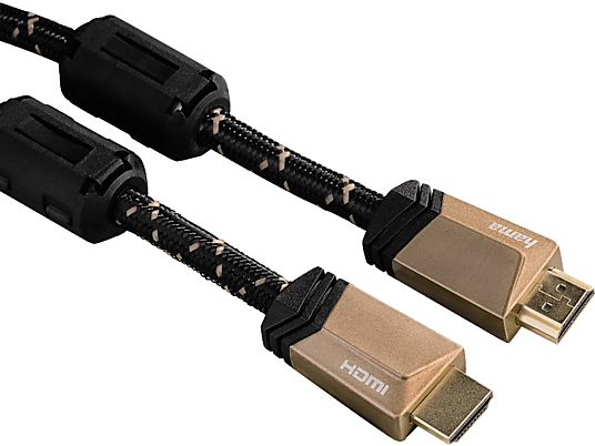 HAMA Câble HDMI™ haut débit, Noyau ferrite, Ethernet, 5 m - Câble HDMI (Café en bronze)