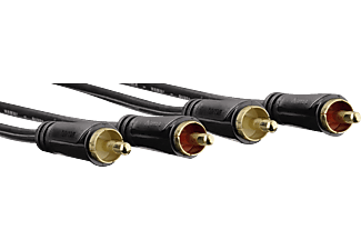 HAMA Câble audio, 2 fiches RCA – 2 fiches RCA, 3 m - Câble audio (Noir)