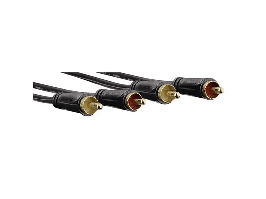 HAMA Câble audio, 2 fiches RCA – 2 fiches RCA, 1,5 m - Câble audio (Noir)