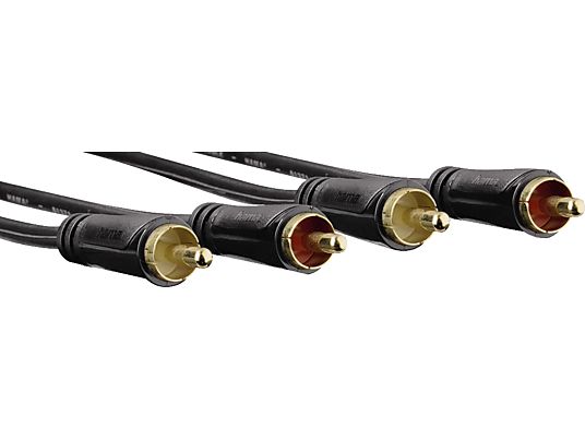 HAMA Câble audio, 2 fiches RCA – 2 fiches RCA, 1,5 m - Câble audio (Noir)