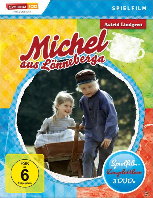 DVD-Cover mit zwei Kindern und dem Text 'Michel aus Lönneberga'.