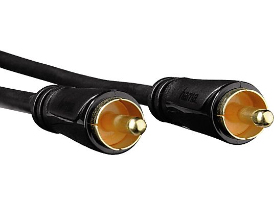 HAMA Câble audio, Fiche RCA – Fiche RCA, Numérique, 3 m - Câble audio (Noir)