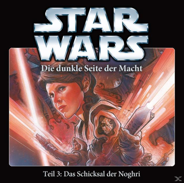Star Wars-Buchcover. Eine Frau und zwei Figuren sind im Vordergrund. Der Hintergrund ist rot.