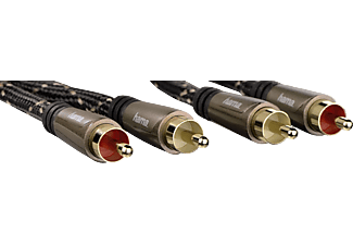 HAMA Câble audio, 2 fiches RCA – 2 fiches RCA, 1,5 m - Câble audio (Café en bronze)