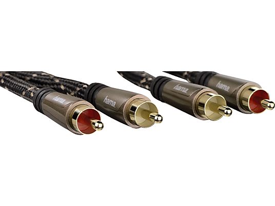 HAMA Câble audio, 2 fiches RCA – 2 fiches RCA, 75 cm - Câble audio (Café en bronze)