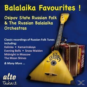 CD-Cover. Blauer Hintergrund. Balalaika und Akkordeon mit Text.