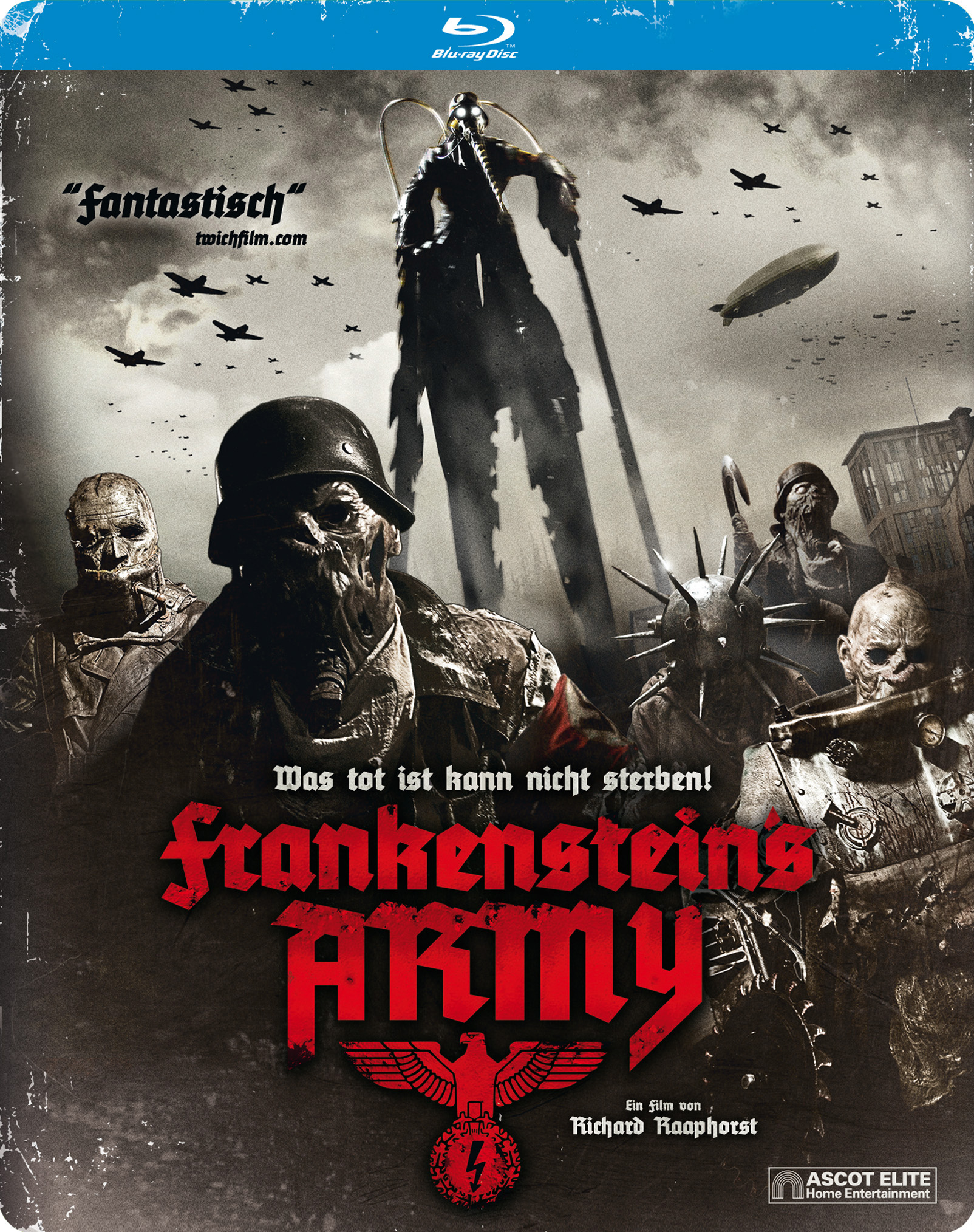 Filmposter für Frankensteins Army mit Zombie-Figuren.