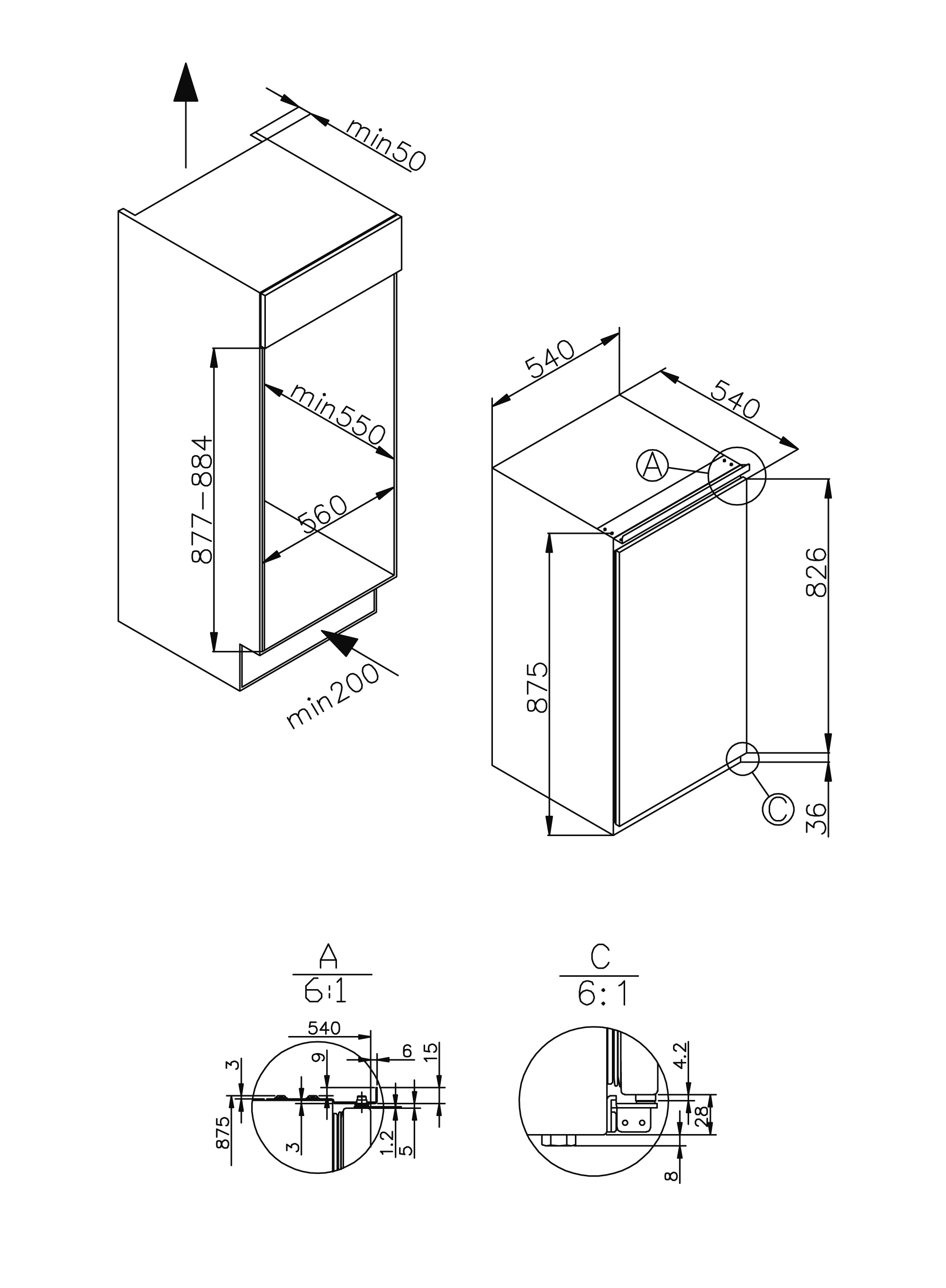 AMICA EKS 16161 Kühlschrank (116 l, F, 875 mm hoch, Weiß)