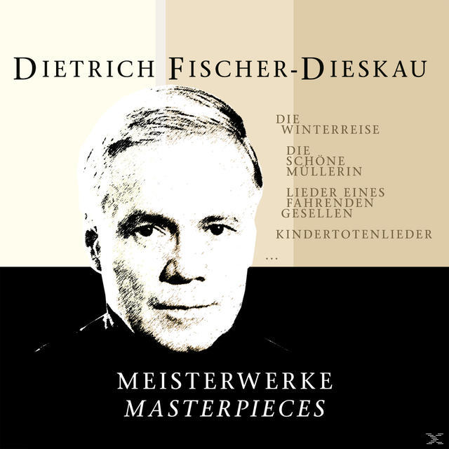 CD-Cover von Dietrich Fischer-Dieskau mit Text: Die Winterreise, Die Schöne Müllerin, Meisterwerke.