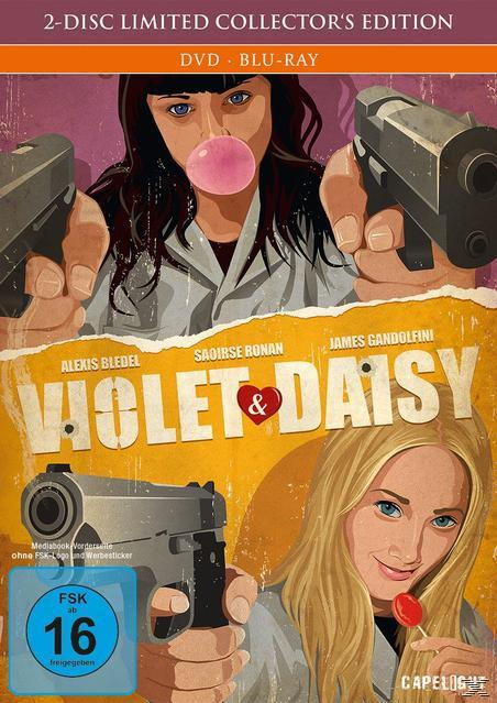 Filmcover für 'Violet & Daisy'. Zwei Frauen halten Waffen. Titel und Namen der Schauspieler werden angezeigt.