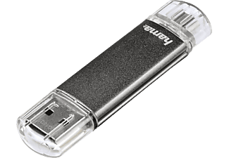 HAMA 123925 FlashPen Laeta Twin - USB-Stick  (32 GB, Grau)