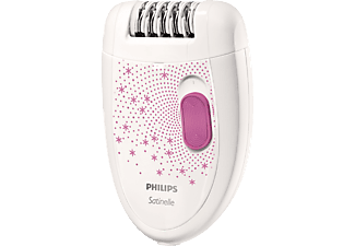 PHILIPS PHILIPS Satinelle Essential HP6419/02 - Depilatore - Impugnatura ergonomica - Bianco/Rosa - Depilatori (Bianco)