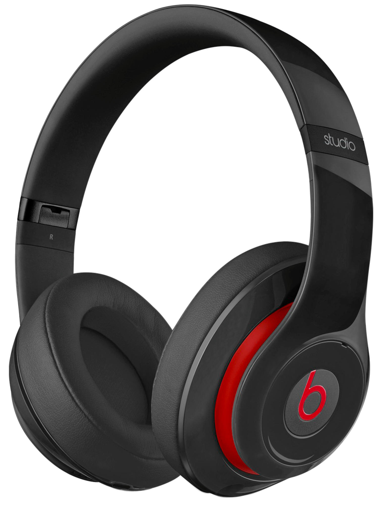 Schwarze Kopfhörer mit roten Akzenten und rotem Beats-Logo.