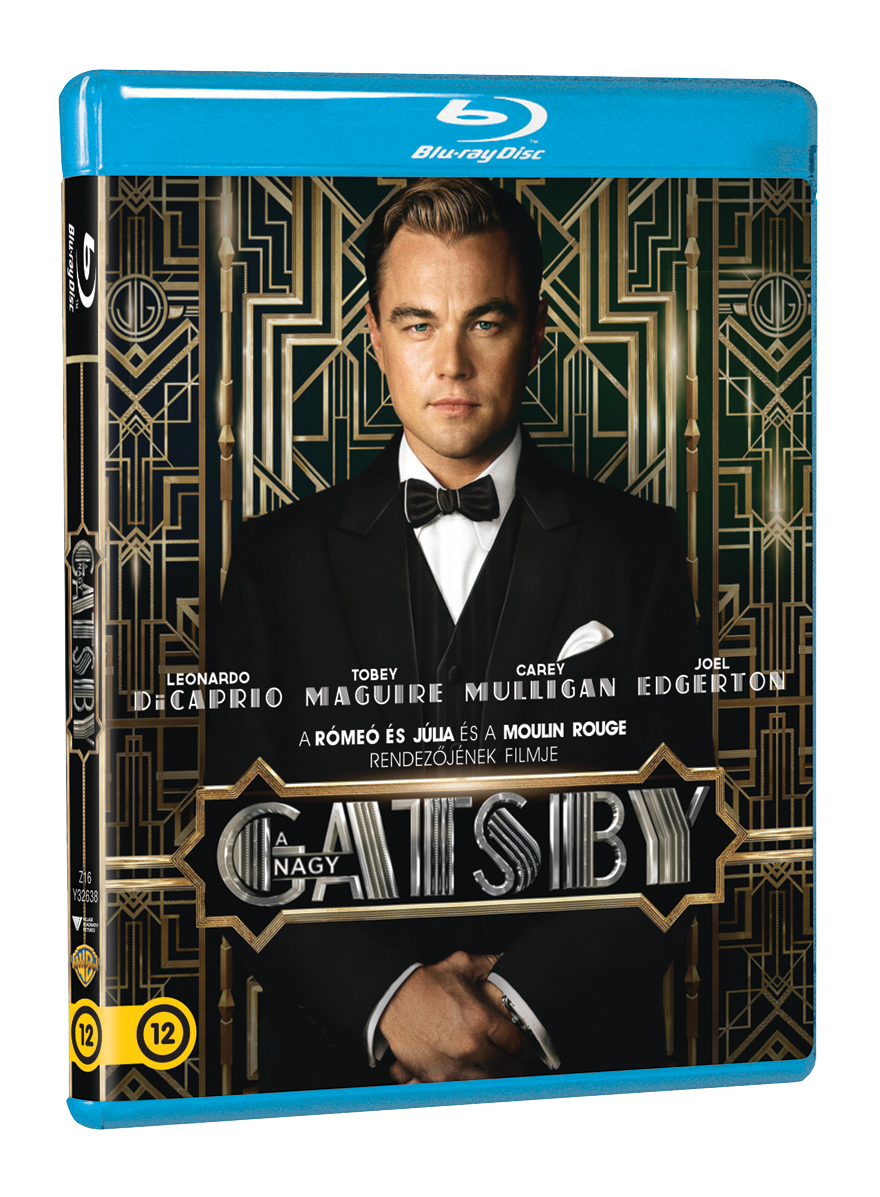 A nagy Gatsby Blu-ray borítója. Leonardo DiCaprio öltönyben.