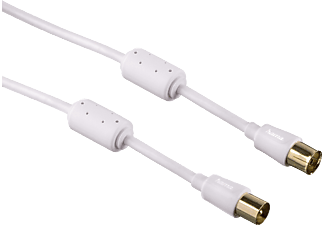 HAMA Câble d’antenne Flexi-Slim, 1,5 m, 95 dB - Câble d'antenne (Blanc)