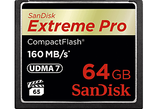 SANDISK EXTREM PRO 160MB/S - Compact Flash-Speicherkarte (64 GB, 160, Schwarz)