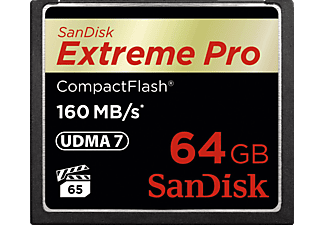 SANDISK SanDisk Extreme Pro CompactFlash, 64 GB - Compact Flash-Schede di memoria  (64 GB, 160, Nero)