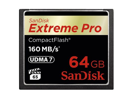 SANDISK EXTREM PRO 160MB/S - Compact Flash-Cartes mémoire  (64 GB, 160, Noir)