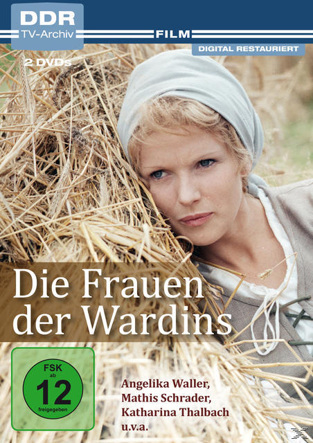 DVD-Cover: Frau mit Kopftuch, Heuballen, Text 'Die Frauen der Wardins' und Namen der Schauspieler.