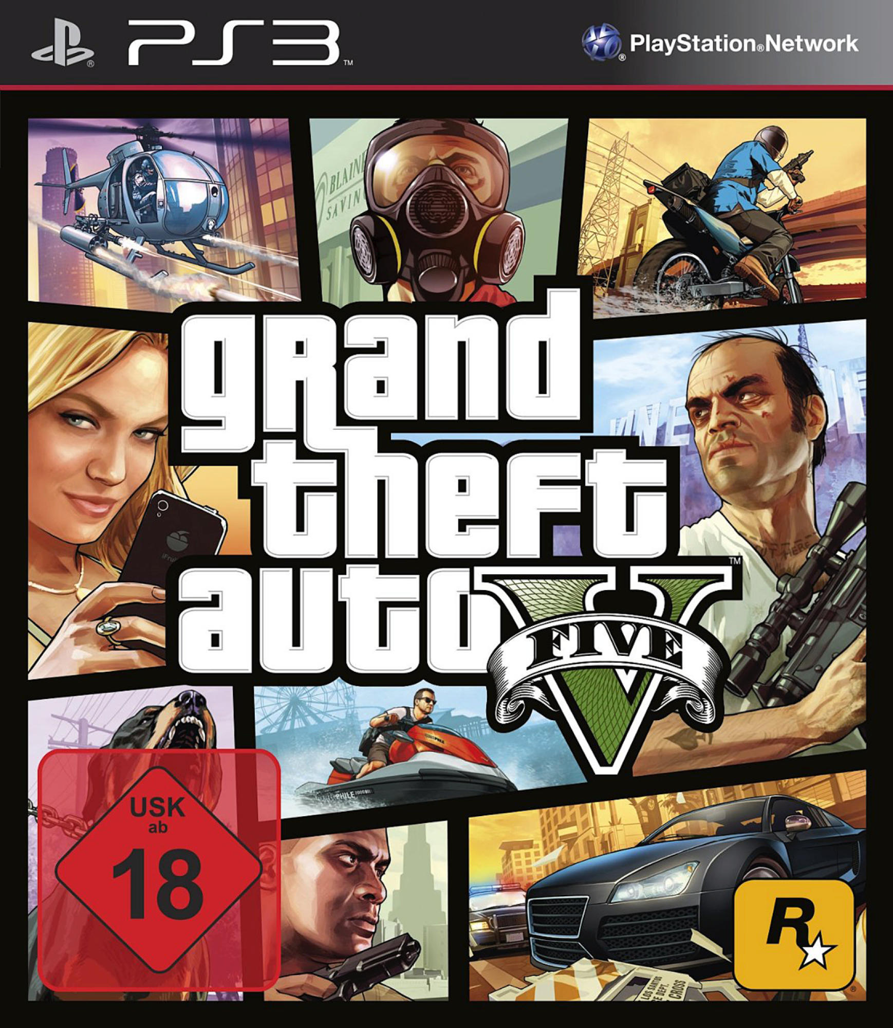 Consola - Sony - PS3 Negra, 500Gb + Gran Turismo 6 +  PS3 GTA V Grand Theft Auto