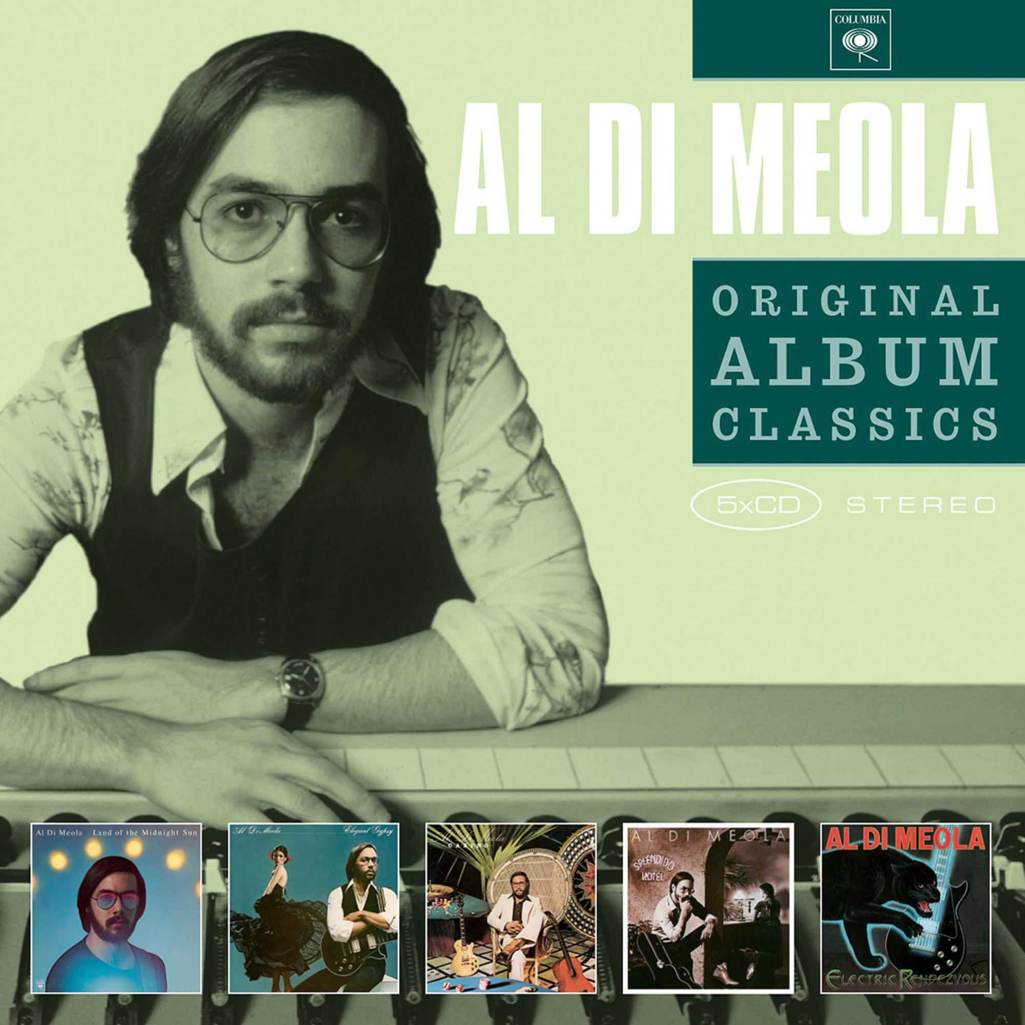 Albumcover von Al Di Meola. Enthält ein Porträt und Albumcover.