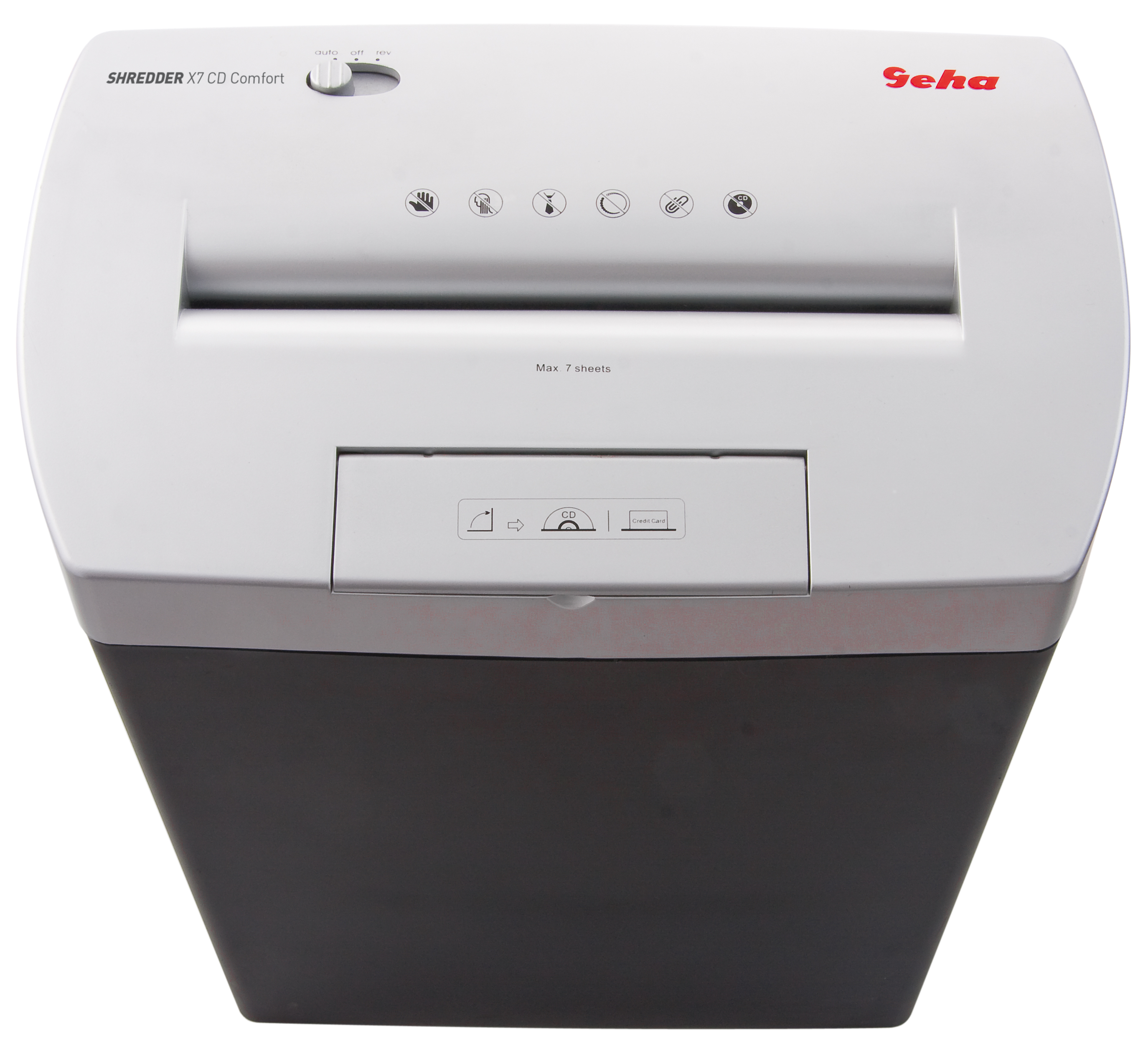 GEHA X 7 CD COMFORT Aktenvernichter, Schwarz