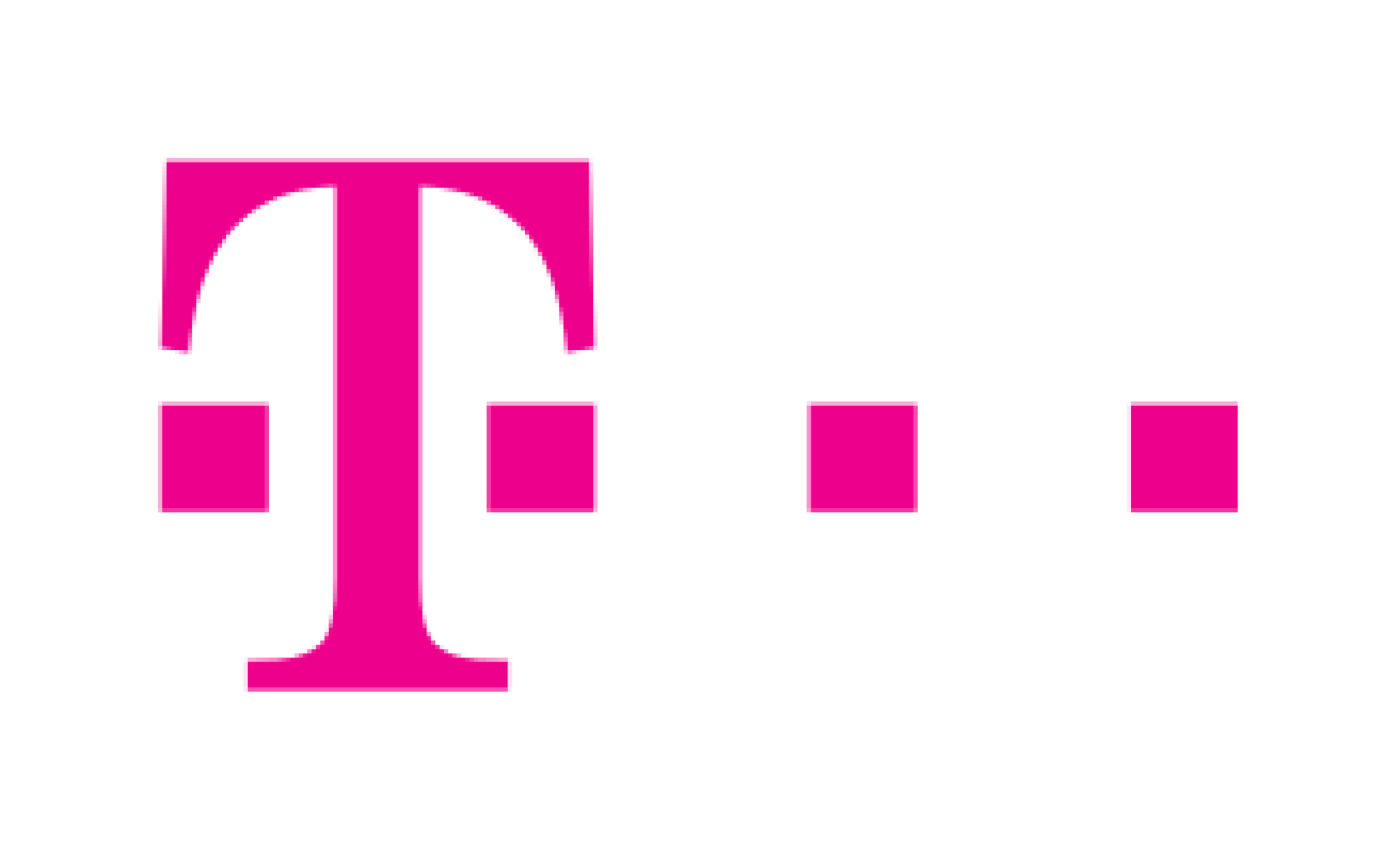 Magenta 'T.' mit drei Punkten Logo.