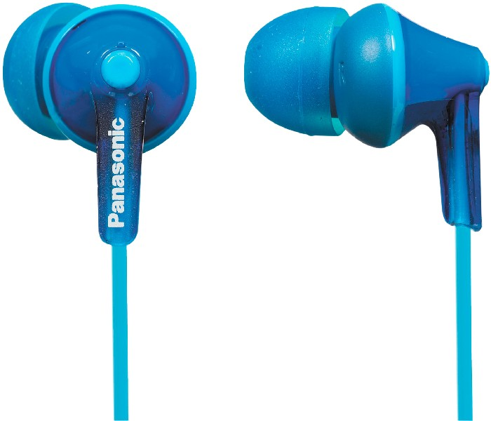 Auriculares botón-Panasonic RP-HJE125E-A Headphone Sonido para Móvil, MP3/MP4, Imán Neodimio 9mm-Azul