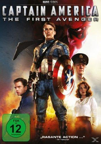 Filmplakat. Captain America mit Schild und anderen Charakteren. Titel: Captain America.