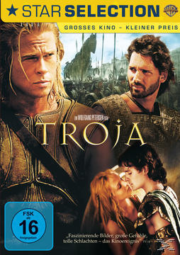 DVD-Cover für den Film Troja mit Brad Pitt und Eric Bana. Deutscher Text.
