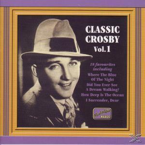 Klassisches Crosby-Albumcover. Mann mit Hut, Anzug und Krawatte. Text: Classic Crosby Vol. 1.