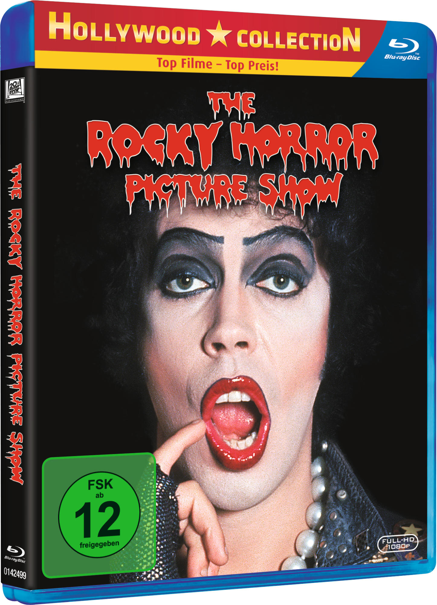 Filmcover: Mann mit Make-up, offenem Mund und rotem Lippenstift. Full-HD Blu-ray Disc.