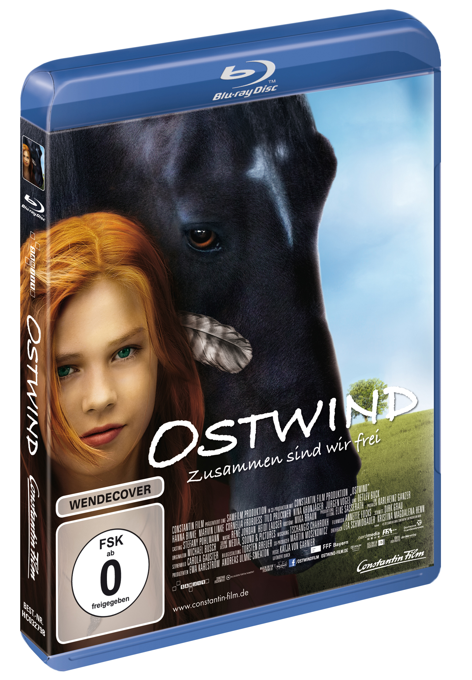 Blu-ray-Filmcover mit Pferd und Mädchen mit roten Haaren.