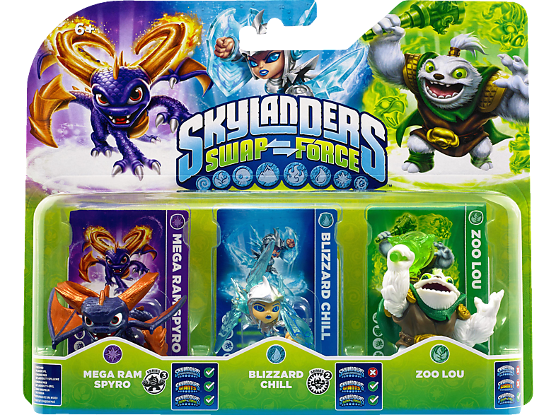 Skylanders Swap Force | Triple Pack B: Mega Ram Spyro, Blizzard Chill ...