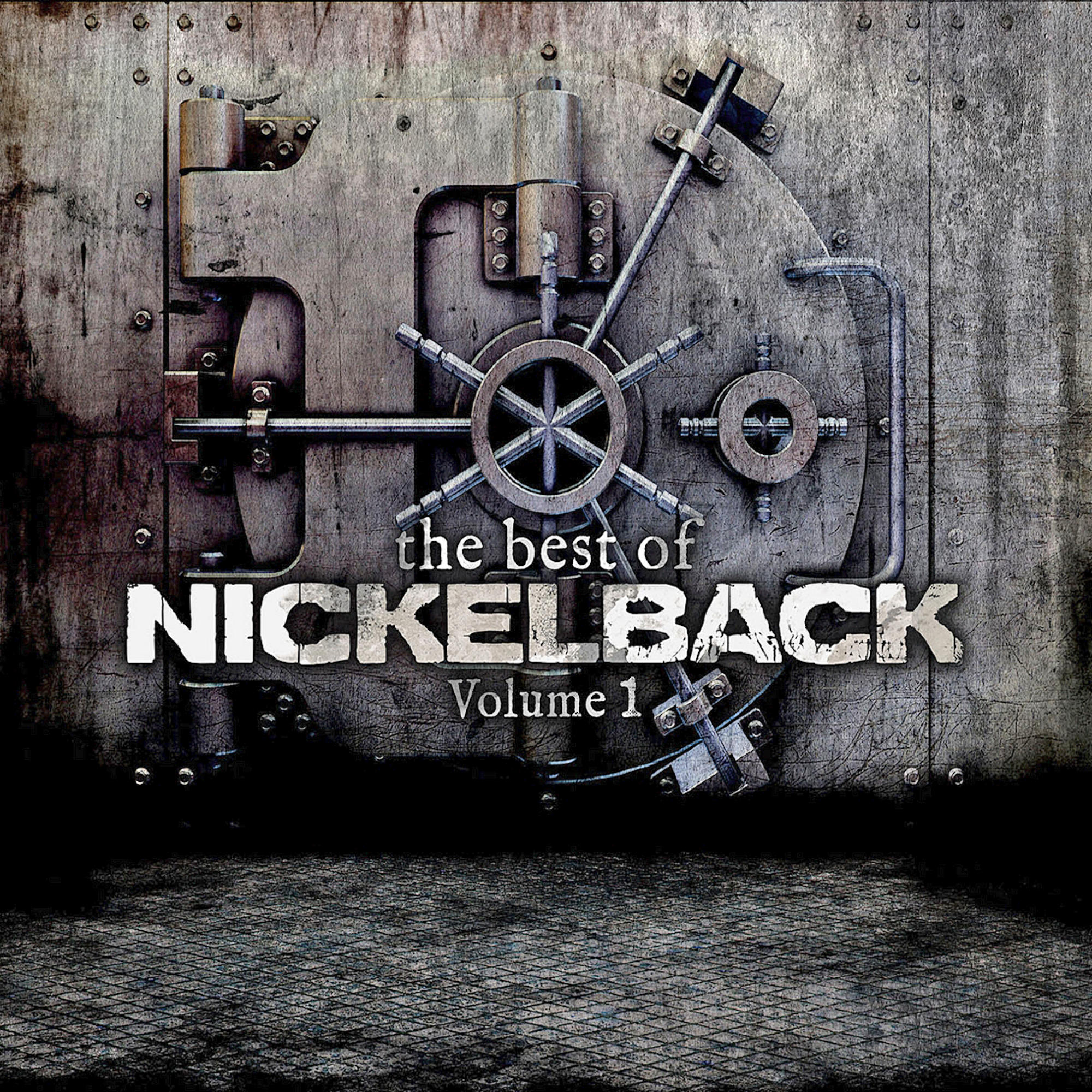 Albumcover von Nickelbacks 'The Best Of' mit Tresortür-Design und dem Logo der Band.
