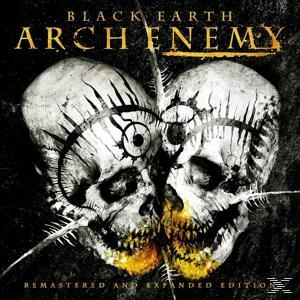 Albumcover: Black Earth, Arch Enemy. Zwei Totenköpfe und Text auf schwarzem Hintergrund.