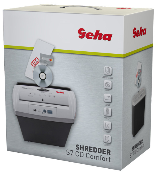 GEHA S 7 CD COMFORT Aktenvernichter, Grau / Schwarz