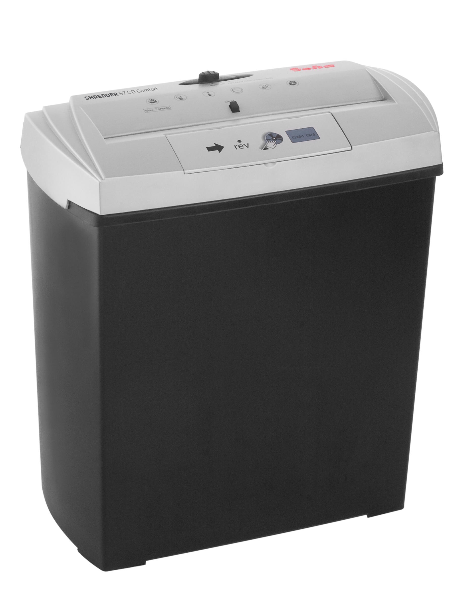 GEHA S 7 CD COMFORT Aktenvernichter, Grau / Schwarz