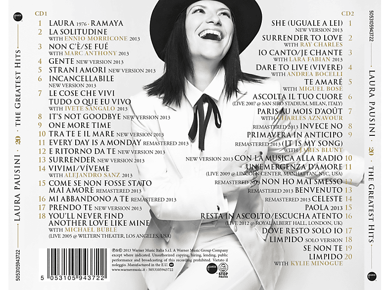 Thumbnail - Laura Pausini - 20 The Greatest Hits (CD)
