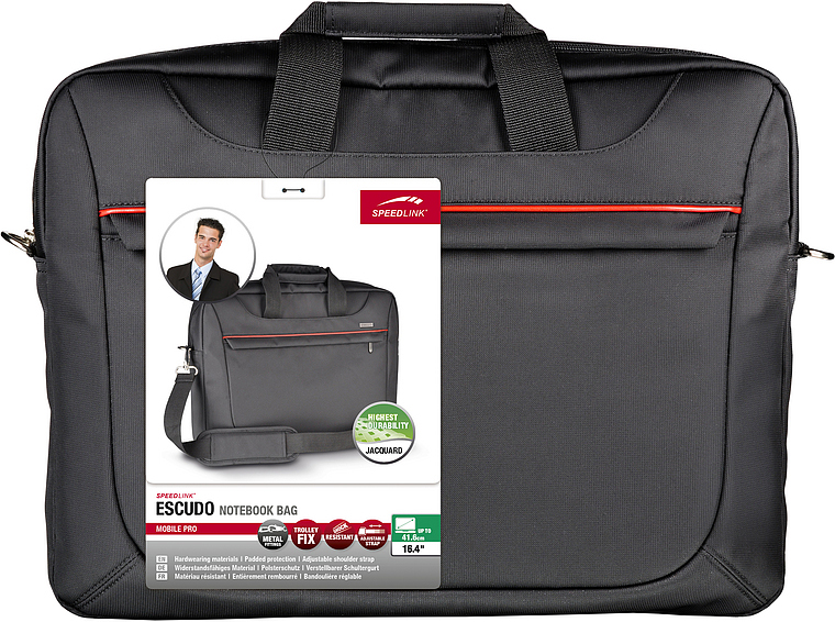 SPEEDLINK SL 6066 BK ESCUDO Toploader-Tasche spritzwassergeschütztes, robustes Material, reißfeste Nähte, Schwarz
