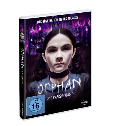 DVD-Cover von "Orphan" mit einem Mädchen mit Zöpfen. Deutscher Titel, FSK-Rating.
