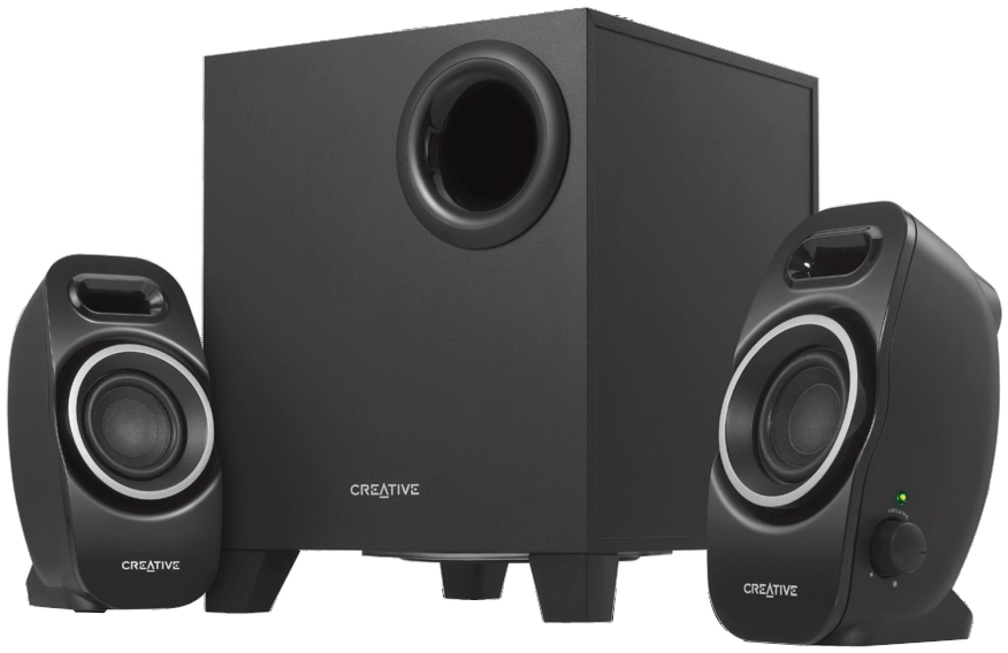 CREATIVE A250 2.1 PC-Lautsprechersystem Lautsprecher, Schwarz